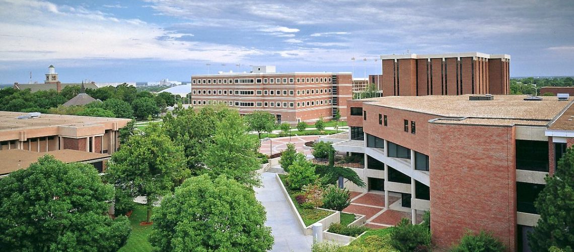 wsu wichita state university campus ariel shot